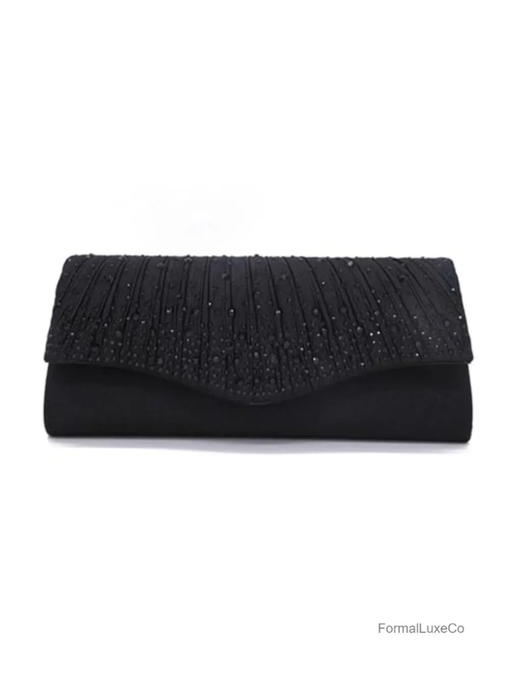 Rhinestone Envelope Clutch with Detachable Chain Evening Bag